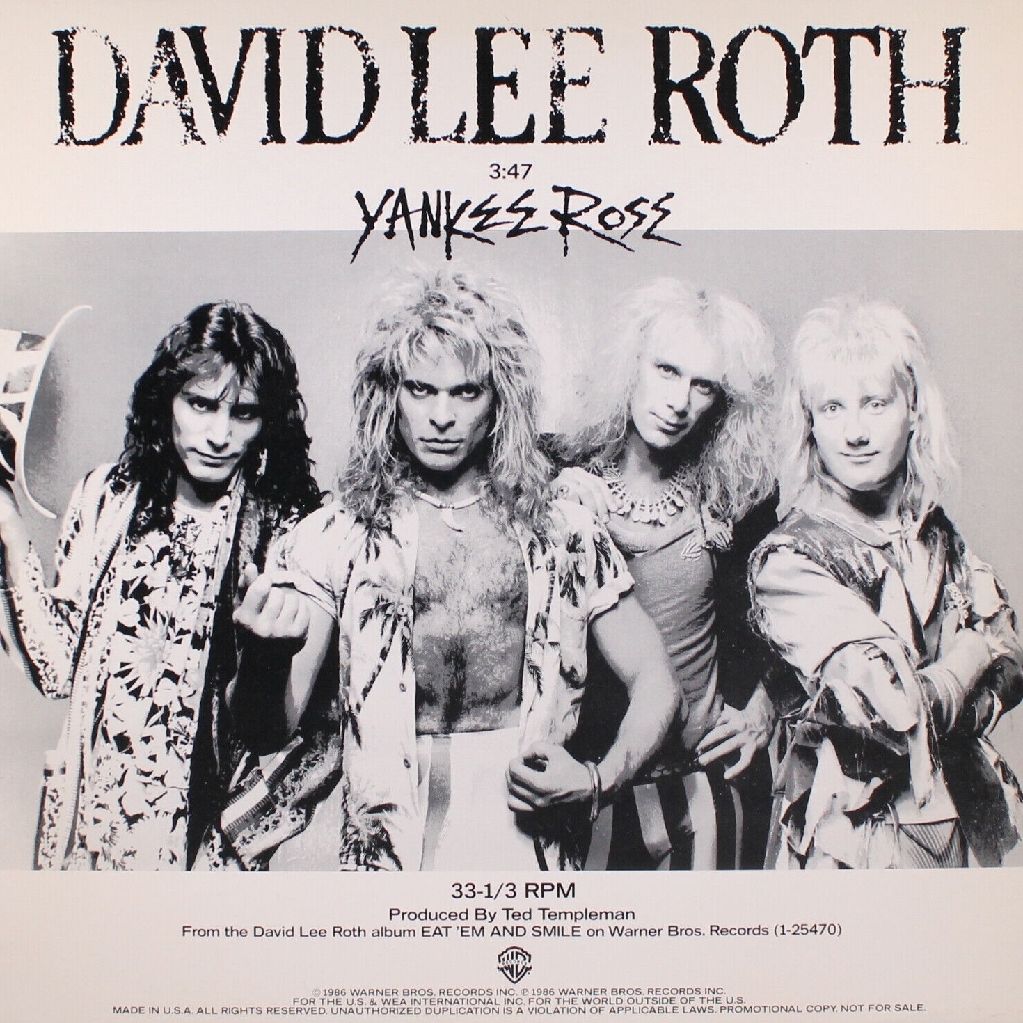 Yankee Rose | David Lee Roth | stevevai.it