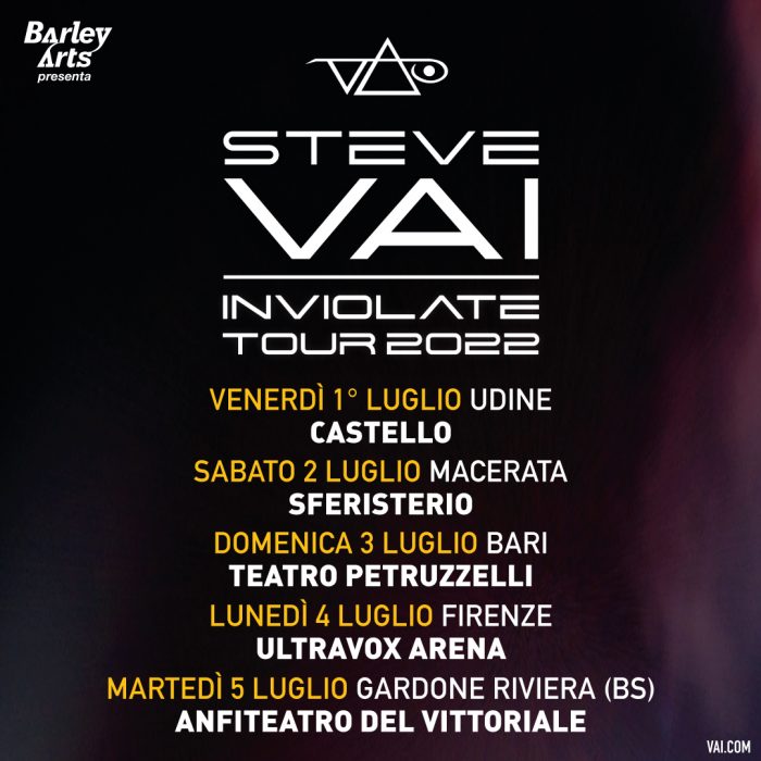 steve vai italia inviolate tour